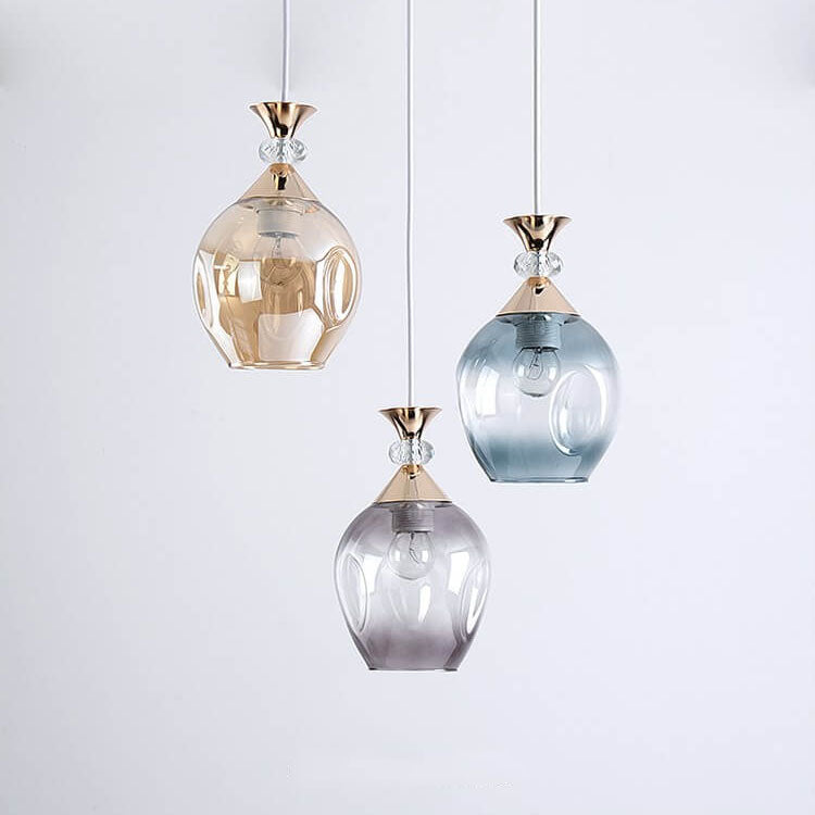 Nordic Gradient Glass Orb Three-Light Island Chandelier