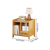Sleek Modern Minimalist Rectangular Bamboo Nightstand with One-Third Drawer for Bedroom