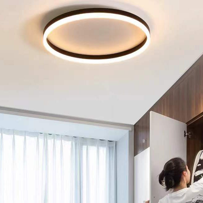 Nordic Minimalist Circular Ring LED Flush Mount Ceiling Light with Iron & Acrylic