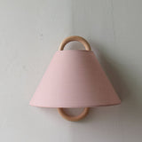 Sleek Contemporary Solid Wood Pleated Semi-Circle 1-Light Wall Sconce Lamp