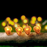 Modern Thanksgiving Maple, Acorn & Pumpkin Decor with 30 LED String Lights