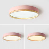 Elegant Macaron-Style Round Acrylic LED Flush-Mount Ceiling Light