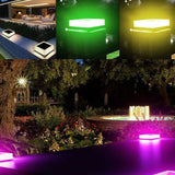 Modern Solar RGB Square Post Head Light for Outdoor Garden & Landscape Lighting