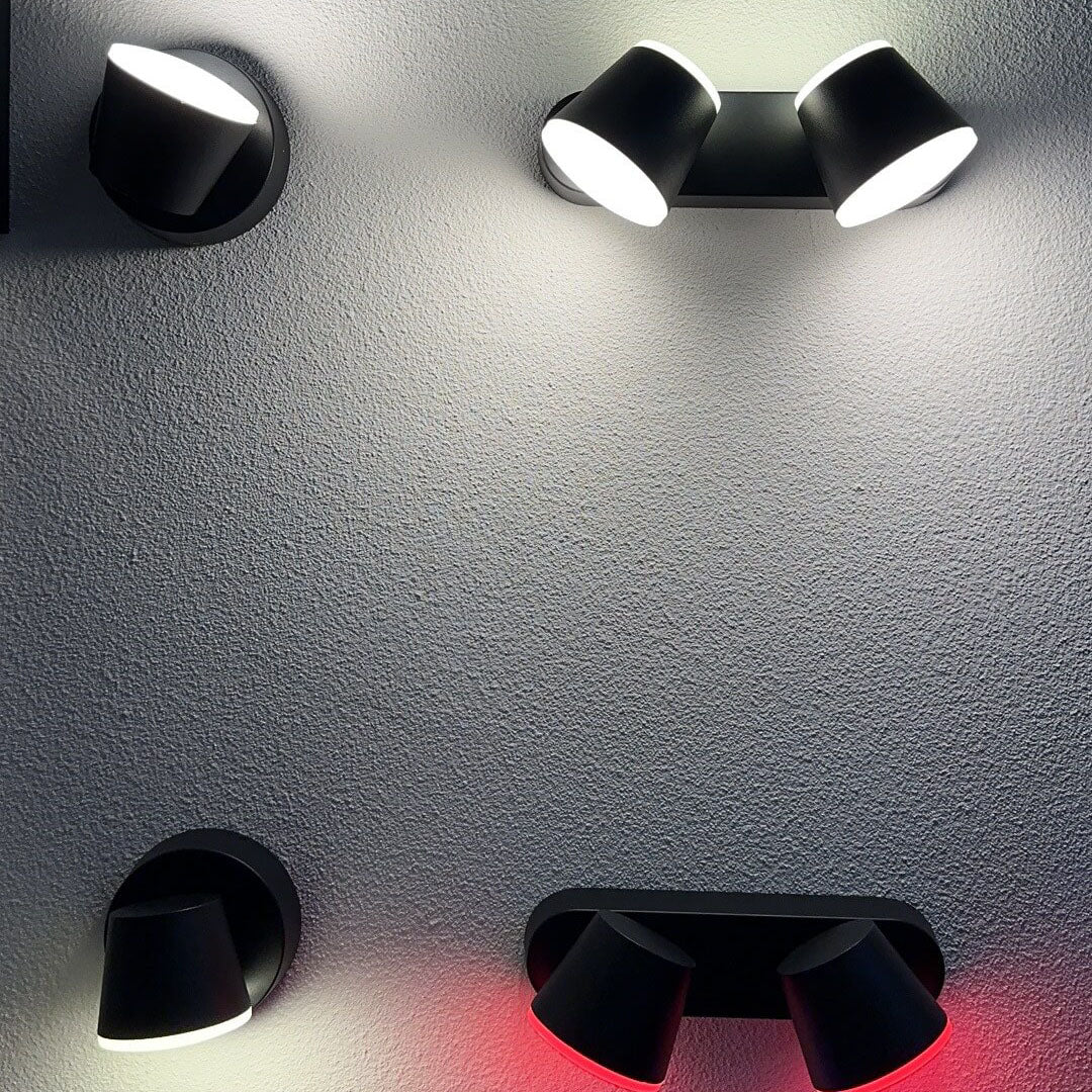 Modern Industrial Aluminum Adjustable LED Spotlight Wall Sconce — Waterproof Outdoor Patio Lighting