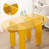 Sleek Modern Minimalist Oval Density-Plate Dining Table & Chair Set for Dining Room