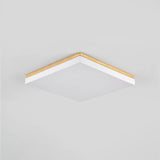 Nordic Solid Wood LED Flush-Mount Ceiling Light — Minimalist Square/Rectangular Design