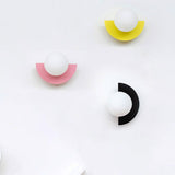 Modern Minimalist Glass Sphere Wall Sconce Lamp with Colorful Semicircle Design - 1-Light