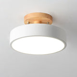 Nordic Round Log LED Ceiling Light - Semi-Flush Mount, Modern Nordic Design