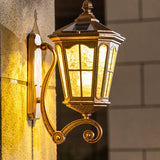 European-Style Solar Outdoor Lantern – Aluminum & Glass, Waterproof 1-Light Wall Sconce Lamp
