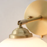 Nordic-Style Milk-White Striped Glass Wall Sconce with Brass Finish - 1-Light Pull-Cord Lamp