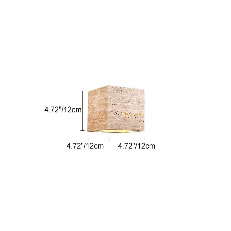 Yellow Travertine LED Wall Sconce – Modern Minimalist, Square-Rectangular Design for Outdoor Patio