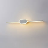 Sleek Modern Minimalist Long-Strip Oval-Base Vanity LED Wall Sconce Lamp