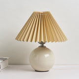 Sleek Nordic Minimalist Ceramic Pleated 1-Light Table Lamp