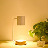 Japanese Minimalist Wooden Table Lamp with Dimmable Light, Timer, and Melting-Wax Glow (1-Light)