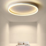 Nordic Minimalist Circular Ring LED Flush Mount Ceiling Light with Iron & Acrylic