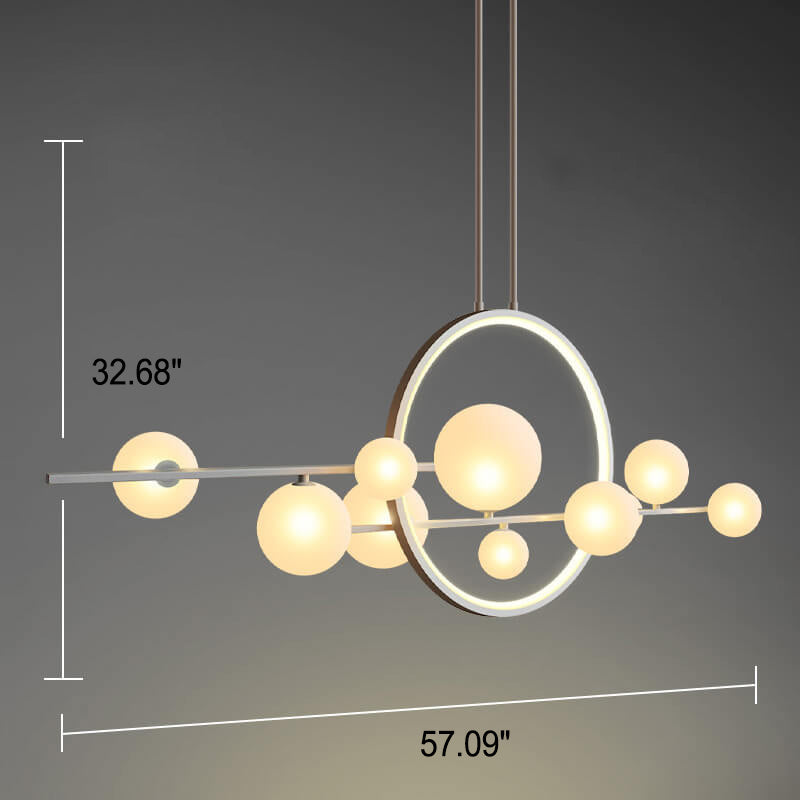 Modern Glass Long Bubble Magic Bean Island Light Chandelier — Sleek Statement Pendant Lighting