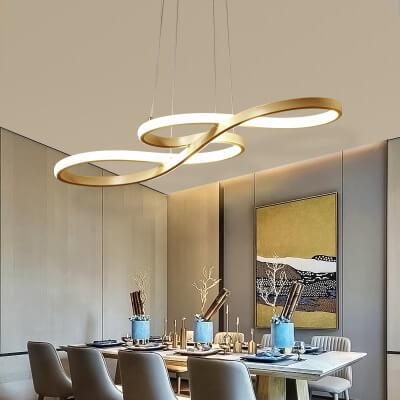Contemporary Double-Sided Twist 1-Light LED Chandeliers