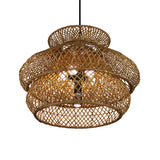 Retro Rattan Weaving 3-Tier Chandelier – 4- or 6-Light Fixture