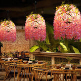 Industrial Colorful Flower Globe Chandeliers - 1/3/5-Light Options