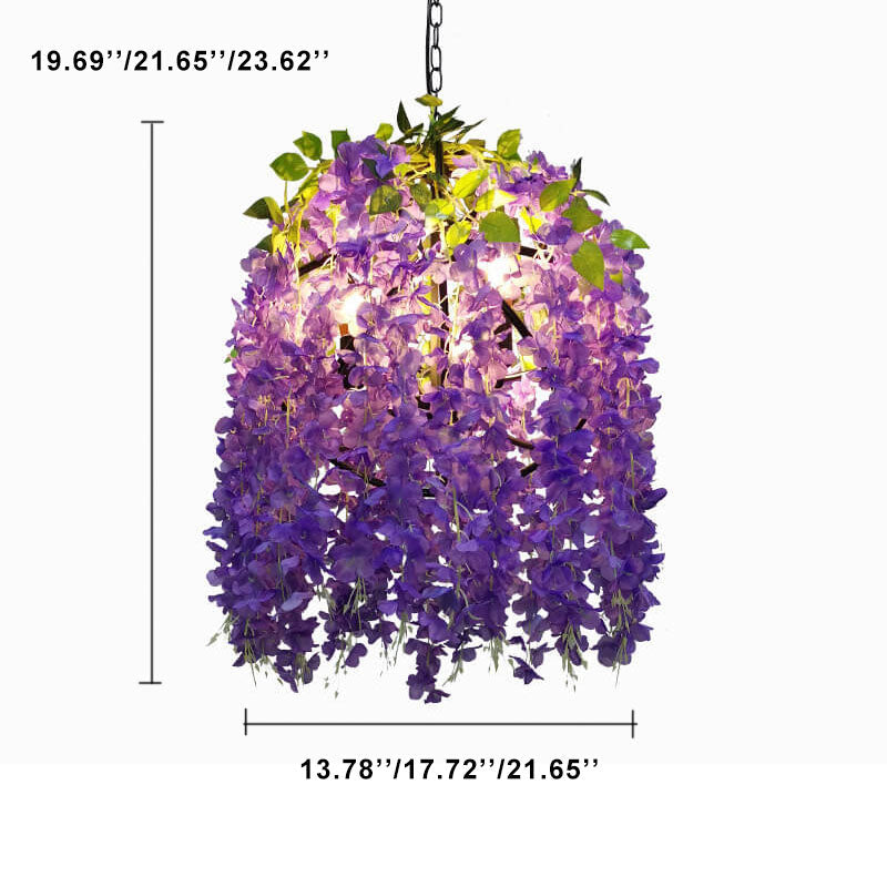 Industrial Colorful Flower Globe Chandeliers - 1/3/5-Light Options