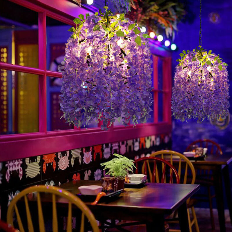 Industrial Colorful Flower Globe Chandeliers - 1/3/5-Light Options
