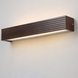 Elegant Modern Chinese Walnut Square Bar Vanity LED Wall Sconce Lamp for Bathroom