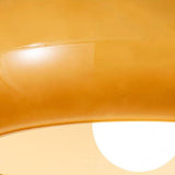 Modern Retro Round Solid-Color Glass Pendant Light with Electroplated Copper Finish — 1-Light, Pendant or Flush Mount