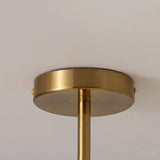 Modern Retro Round Solid-Color Glass Pendant Light with Electroplated Copper Finish — 1-Light, Pendant or Flush Mount