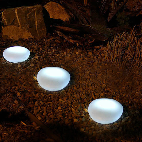 Solar Pebble LED Outdoor Landscape Light with ABS Sandblasted Glass – Durable, Weatherproof Garden Path Lighting