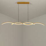 Nordic Minimalist Long-Strip Wave LED Island Light Chandelier – Sleek Modern Pendant Lighting