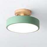 Nordic Round Log LED Ceiling Light - Semi-Flush Mount, Modern Nordic Design