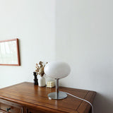 Elegant Nordic Vintage Cream Round Glass 1-Light Table Lamp