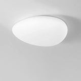Nordic Minimalist Cobblestone PE Lampshade LED Flush-Mount Ceiling Light, Modern & Energy-Efficient