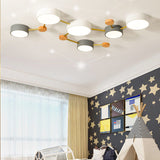 Scandinavian Minimalist Solid Wood & Iron LED Flush-Mount Light