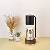 Japanese Minimalist Wooden Table Lamp with Dimmable Light, Timer, and Melting-Wax Glow (1-Light)