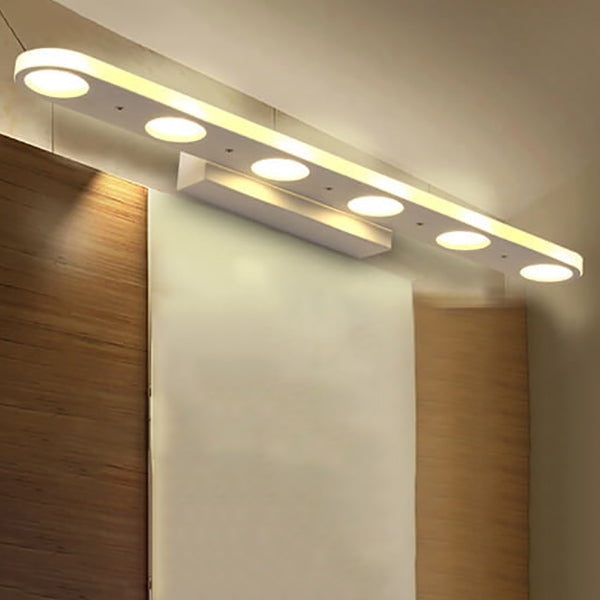 Modern White Oval Acrylic Vanity Light – Long Sleek Wall Sconce Lamp (4- or 6-Light)