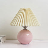 Sleek Nordic Minimalist Ceramic Pleated 1-Light Table Lamp