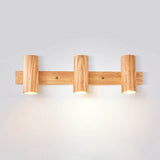 Modern Minimalist Wood Track Spotlight Wall Sconce - 1, 2, or 3 Light Heads