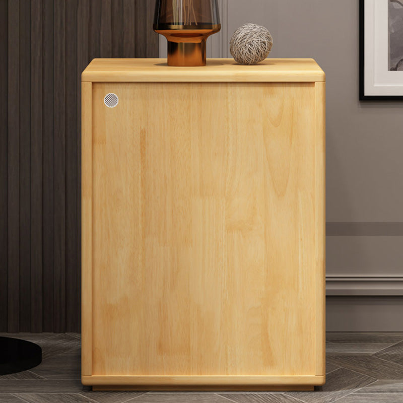 Traditional Japanese-Style Rectangular Nightstand with Rubber Wood & Metal – 2/3-Drawer Bedside Table