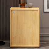 Traditional Japanese-Style Rectangular Nightstand with Rubber Wood & Metal – 2/3-Drawer Bedside Table