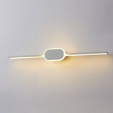 Sleek Modern Minimalist Long-Strip Oval-Base Vanity LED Wall Sconce Lamp