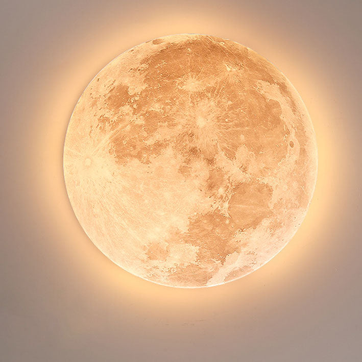 Nordic Minimalist Moon-Round LED Flush-Mount Ceiling Light with PVC Diffuser