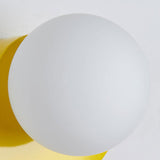 Modern Minimalist Glass Sphere Wall Sconce Lamp with Colorful Semicircle Design - 1-Light