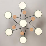 Contemporary Scandinavian LED Ceiling Light with Round Molecule Branch Design, Semi-Flush Mount for Living Room