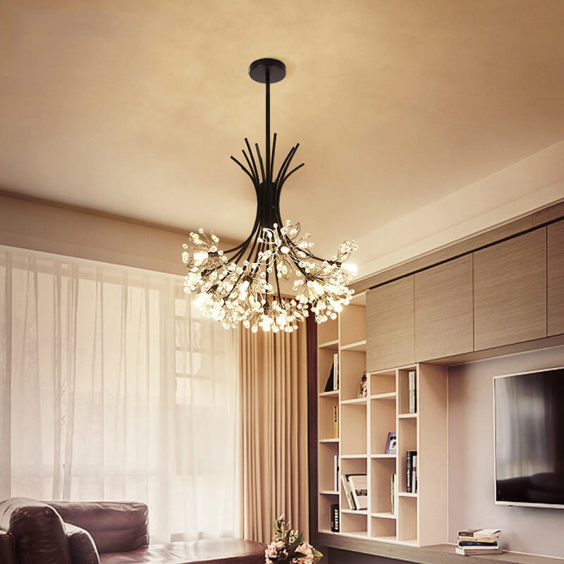 Crystal 13-19 Light Dandelion Shade Chandeliers – Elegant Crystal Pendant Lighting