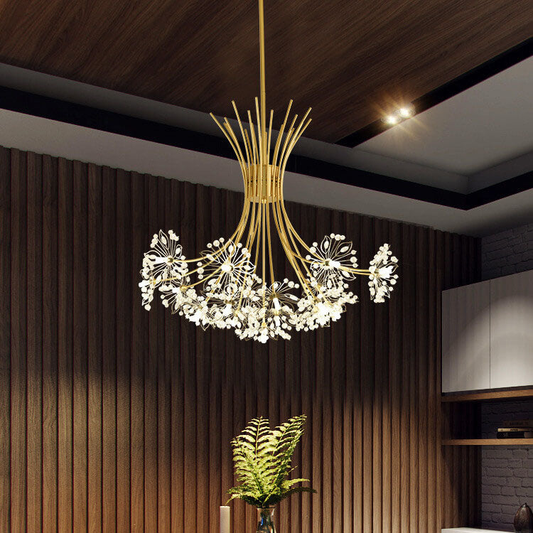 Crystal 13-19 Light Dandelion Shade Chandeliers – Elegant Crystal Pendant Lighting