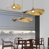 Modern Golden Bronze Lotus-Leaf 1-Light Pendant Light