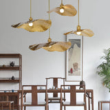 Modern Golden Bronze Lotus-Leaf 1-Light Pendant Light