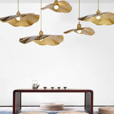 Modern Golden Bronze Lotus-Leaf 1-Light Pendant Light
