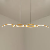 Nordic Minimalist Long-Strip Wave LED Island Light Chandelier – Sleek Modern Pendant Lighting